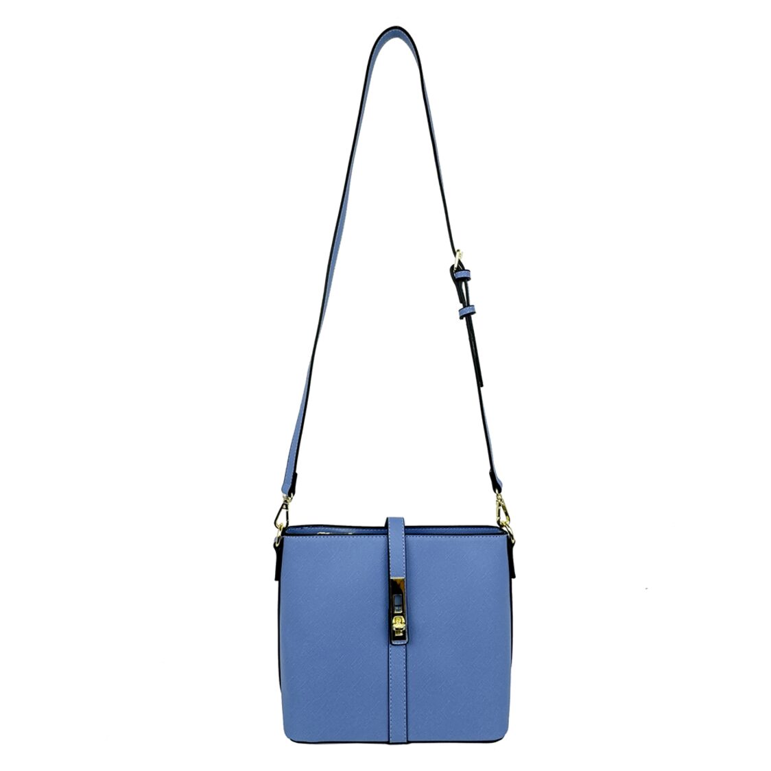 Mel&Co Saffiano-Effect Twist Lock Sling Bag