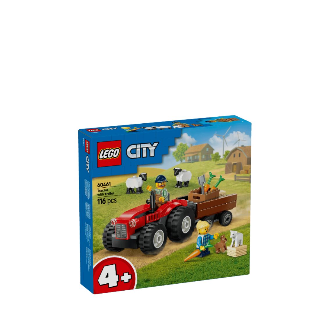 Lego Red Farm Tractor with Trailer & Sheep 60461