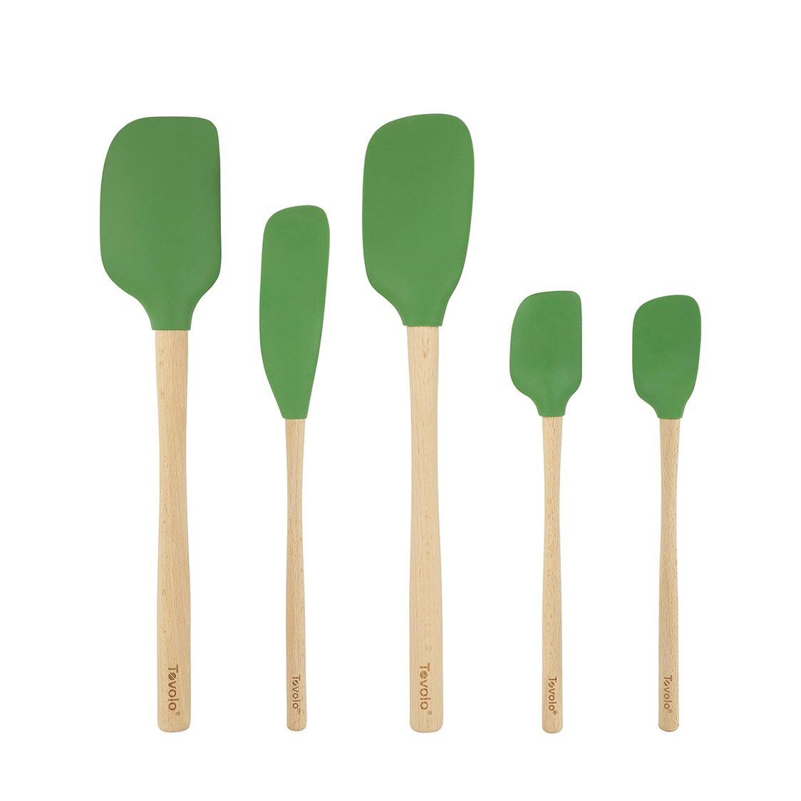 Tovolo Flex-Core Spatula Wood Handled Set S/5 - Pesto