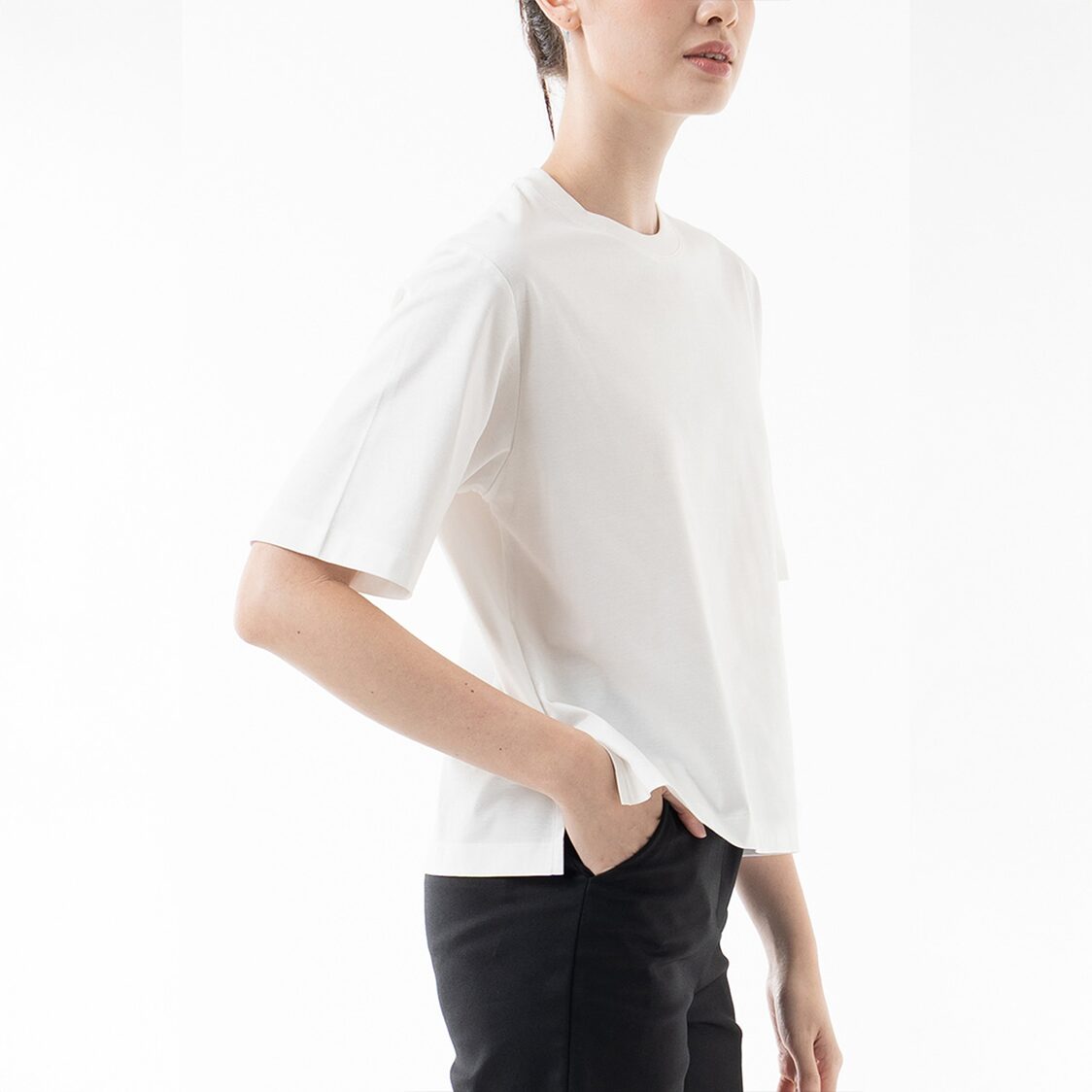 K/WOODS Essential Boxy Tee in Off White