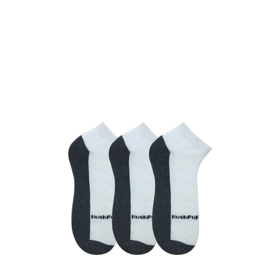 Hush Puppies 2x3 Pairs Men's White Ankle Half Terry Sock 100% Combed Cotton