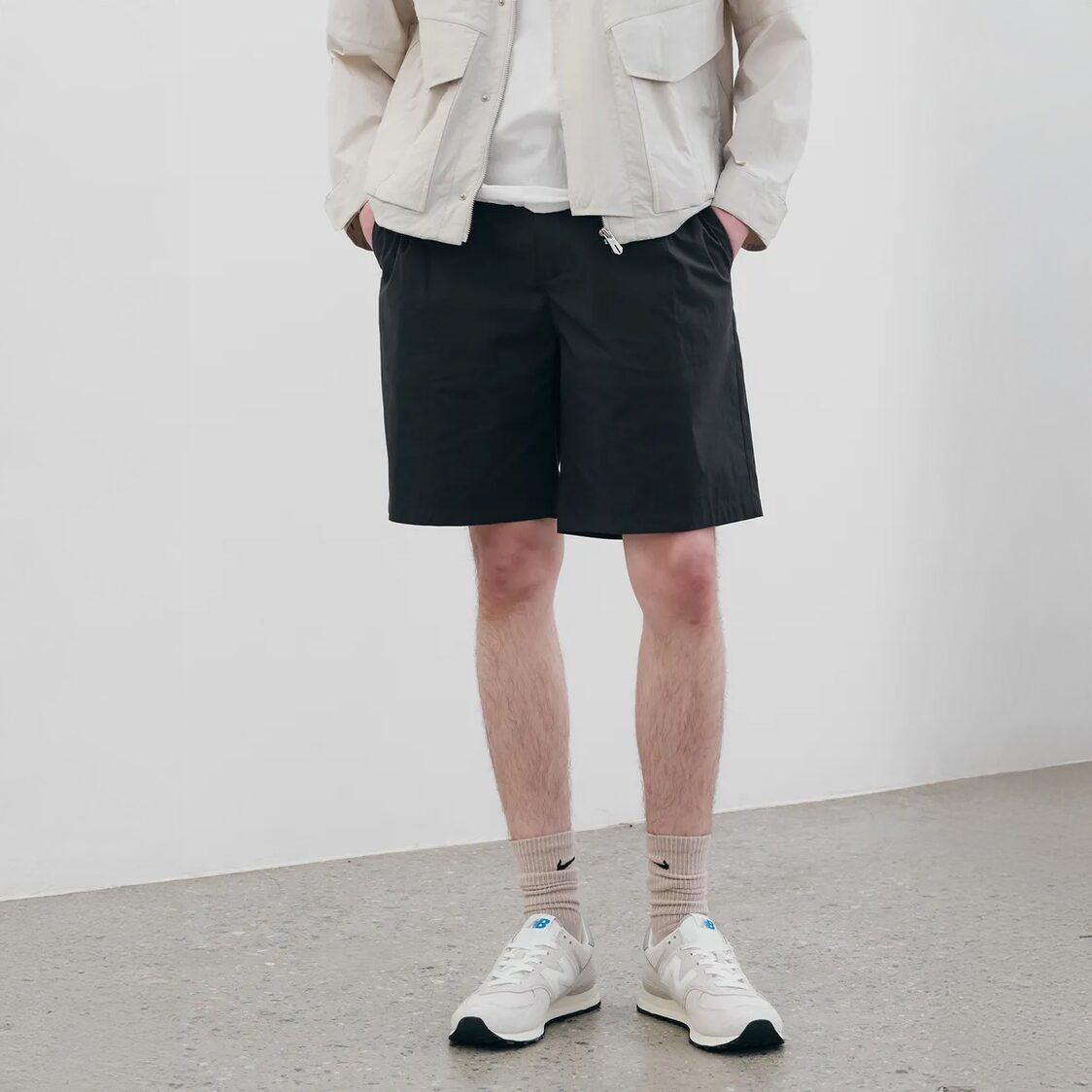 Mind Bridge Relaxed Fit Full Banding Half Pants D/Navy