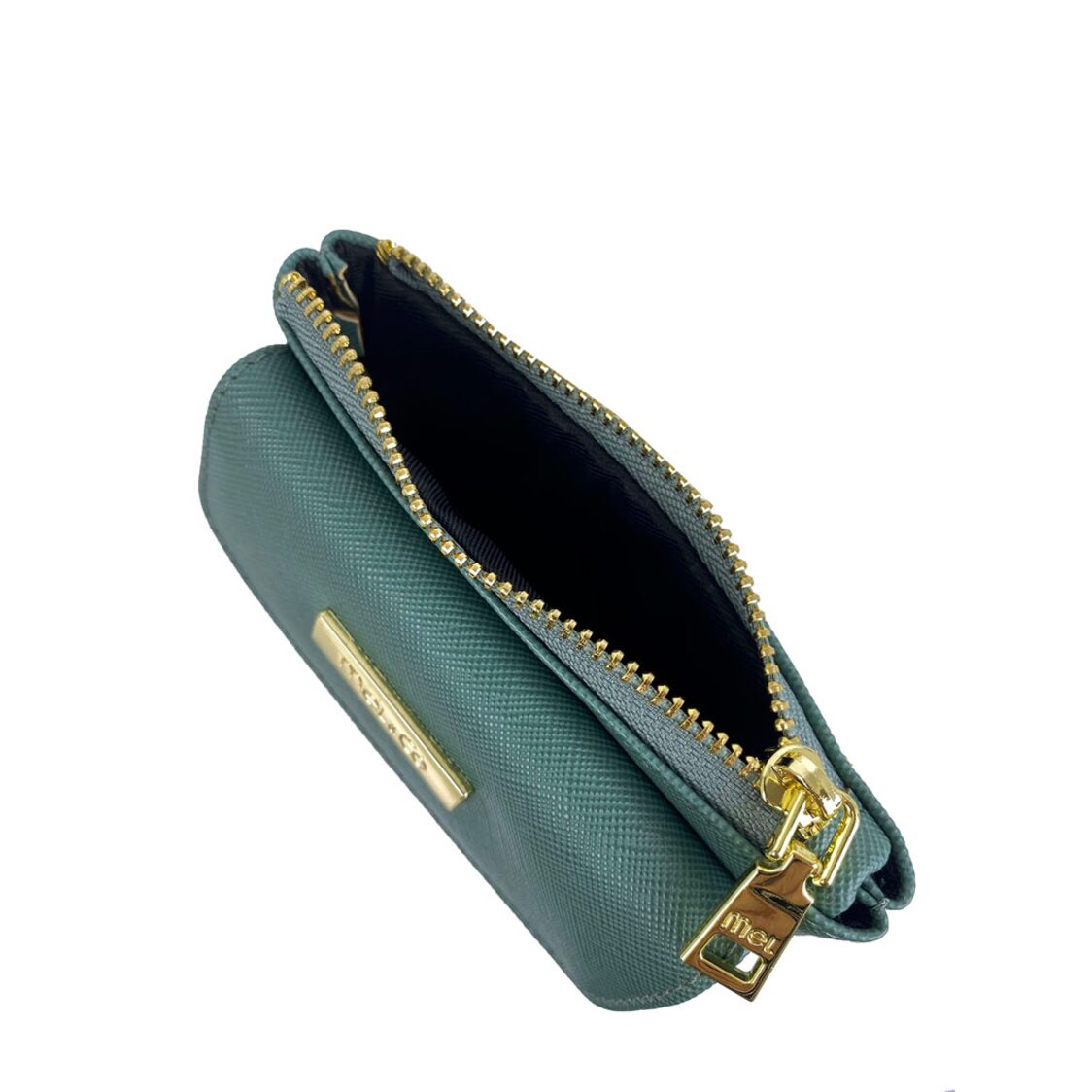 Mel&Co Saffiano Leatherette Front Flap Pocket Pouch with Keyring