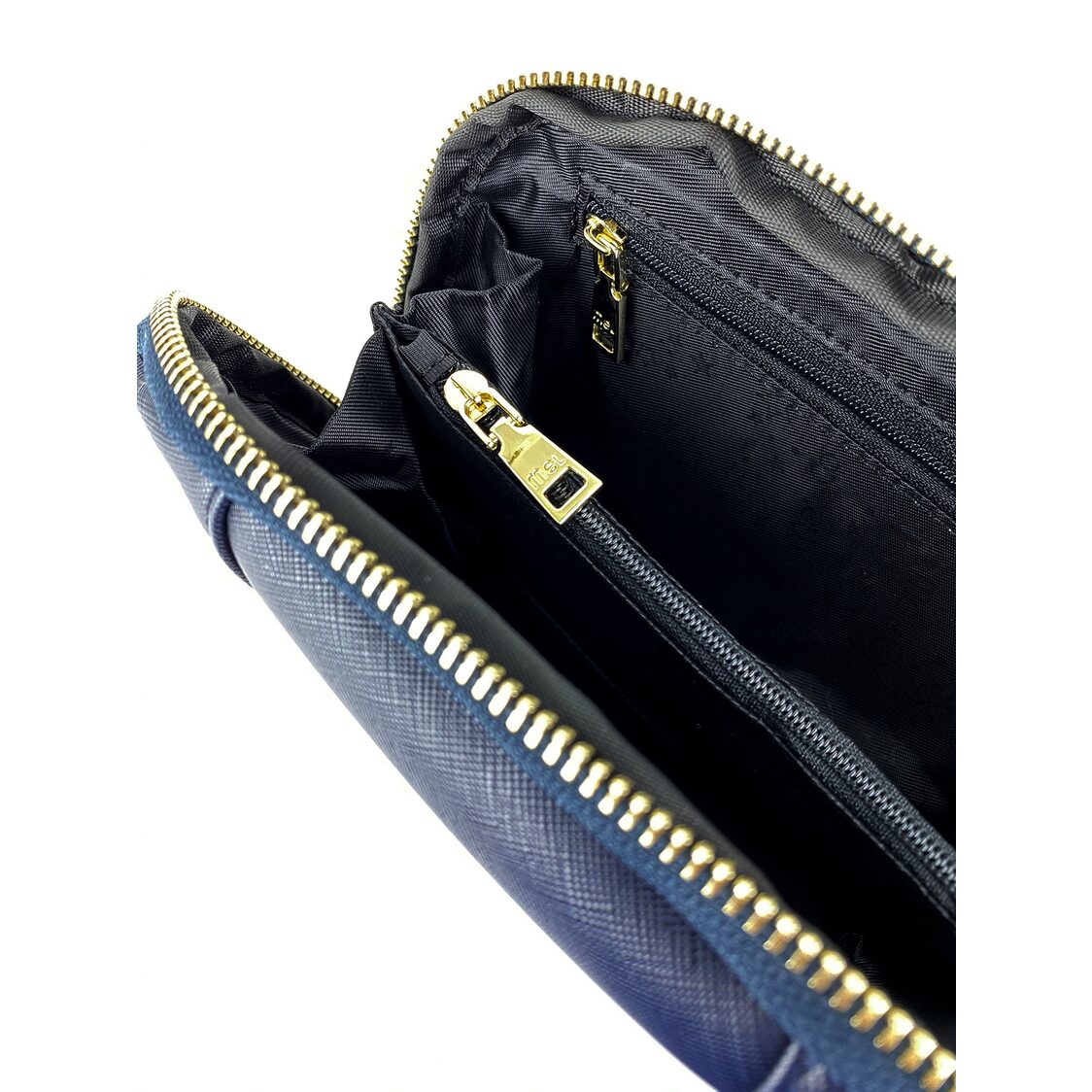 Mel&Co Saffiano-Effect Loop Handle Zip-Around Wristlet Pouch