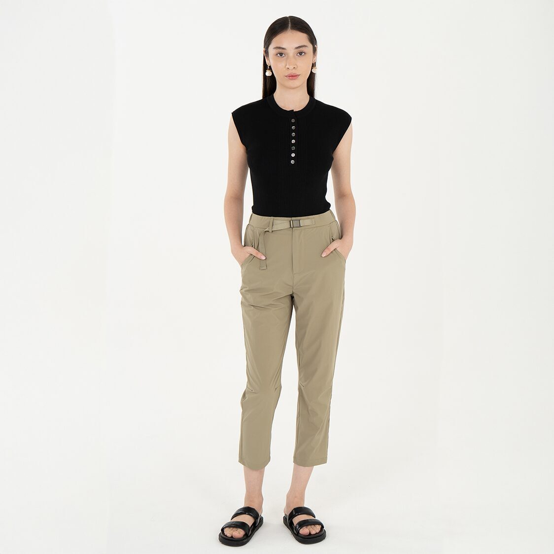 K/WOODS Ice Cool Urban Belted Pants in Khaki