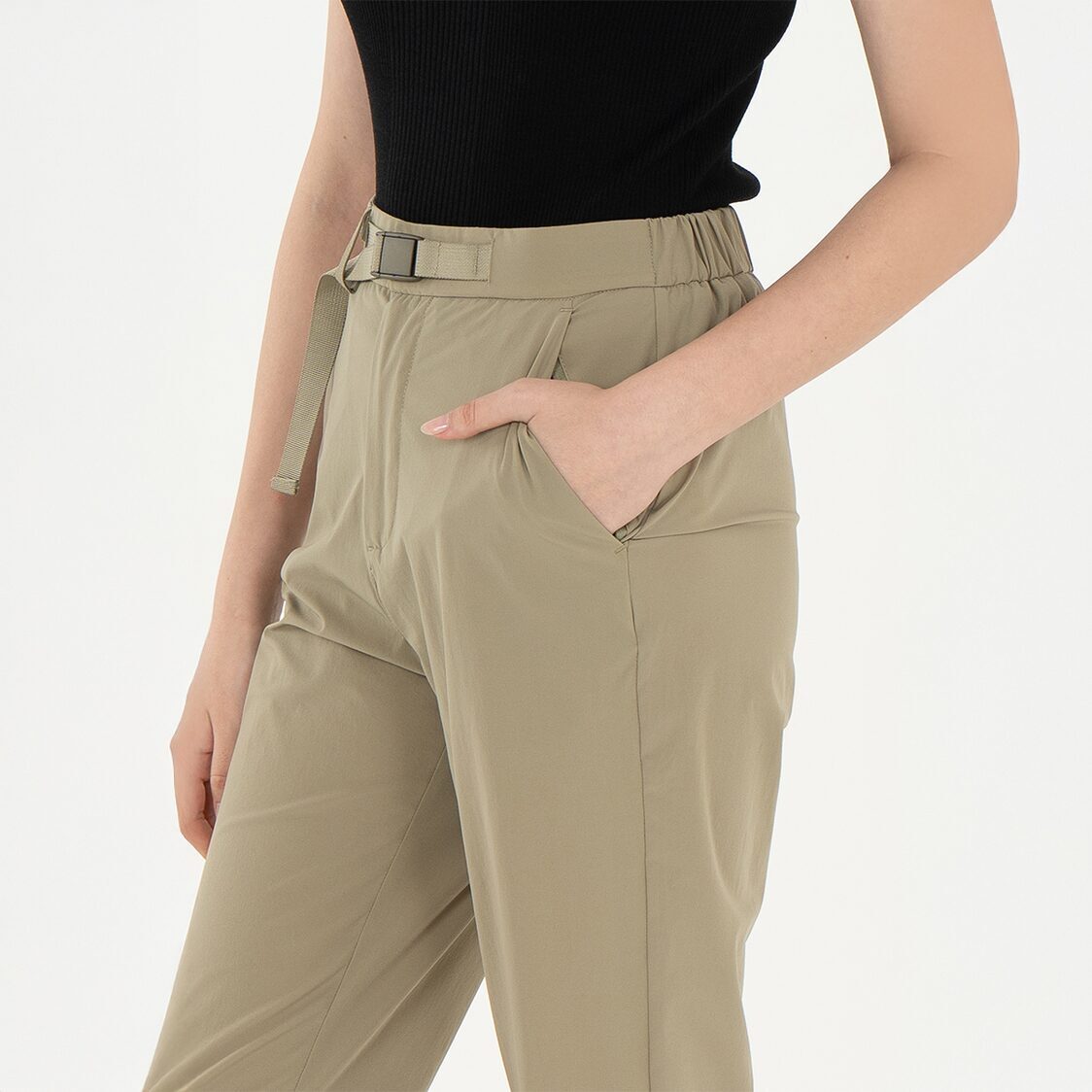 K/WOODS Ice Cool Urban Belted Pants in Khaki