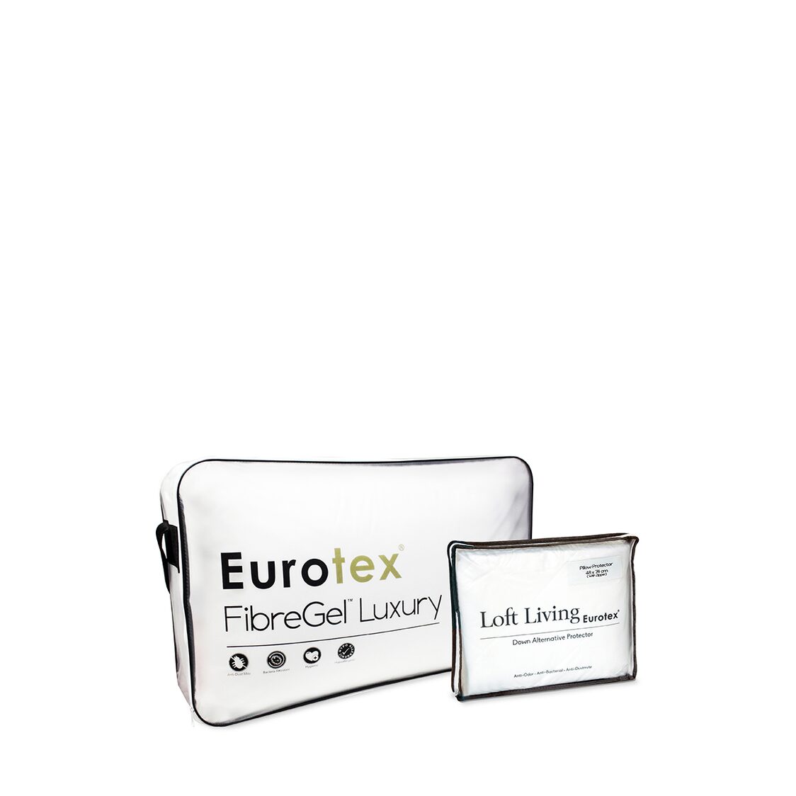 Eurotex Fibregel Pillow 1700g + Loft Living Pillow Protector