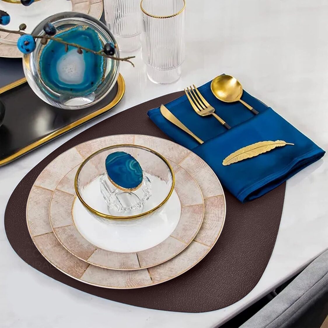 J. Rapee Litchi Placemat Brown