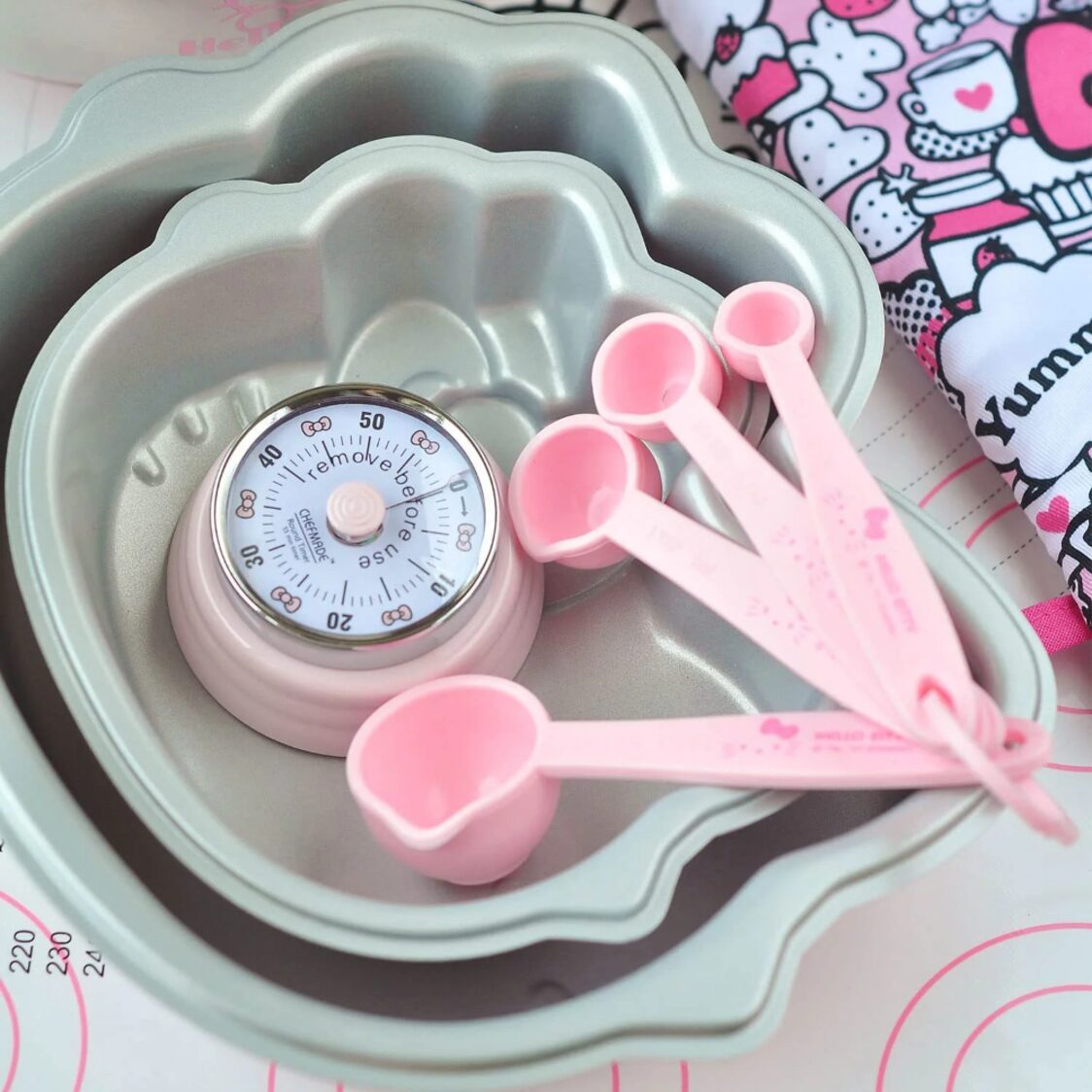 Chefmade PP Measuring Spoon 4Pc 1.2+2.5+5+15Ml Hello Kitty (1898cm-KT7036)