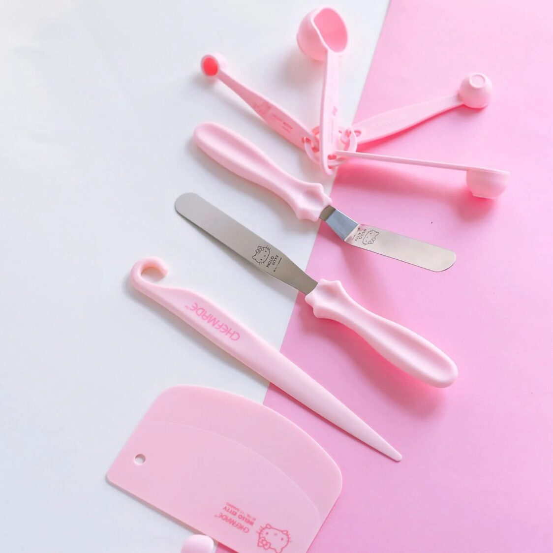 Chefmade PP Measuring Spoon 4Pc 1.2+2.5+5+15Ml Hello Kitty (1898cm-KT7036)