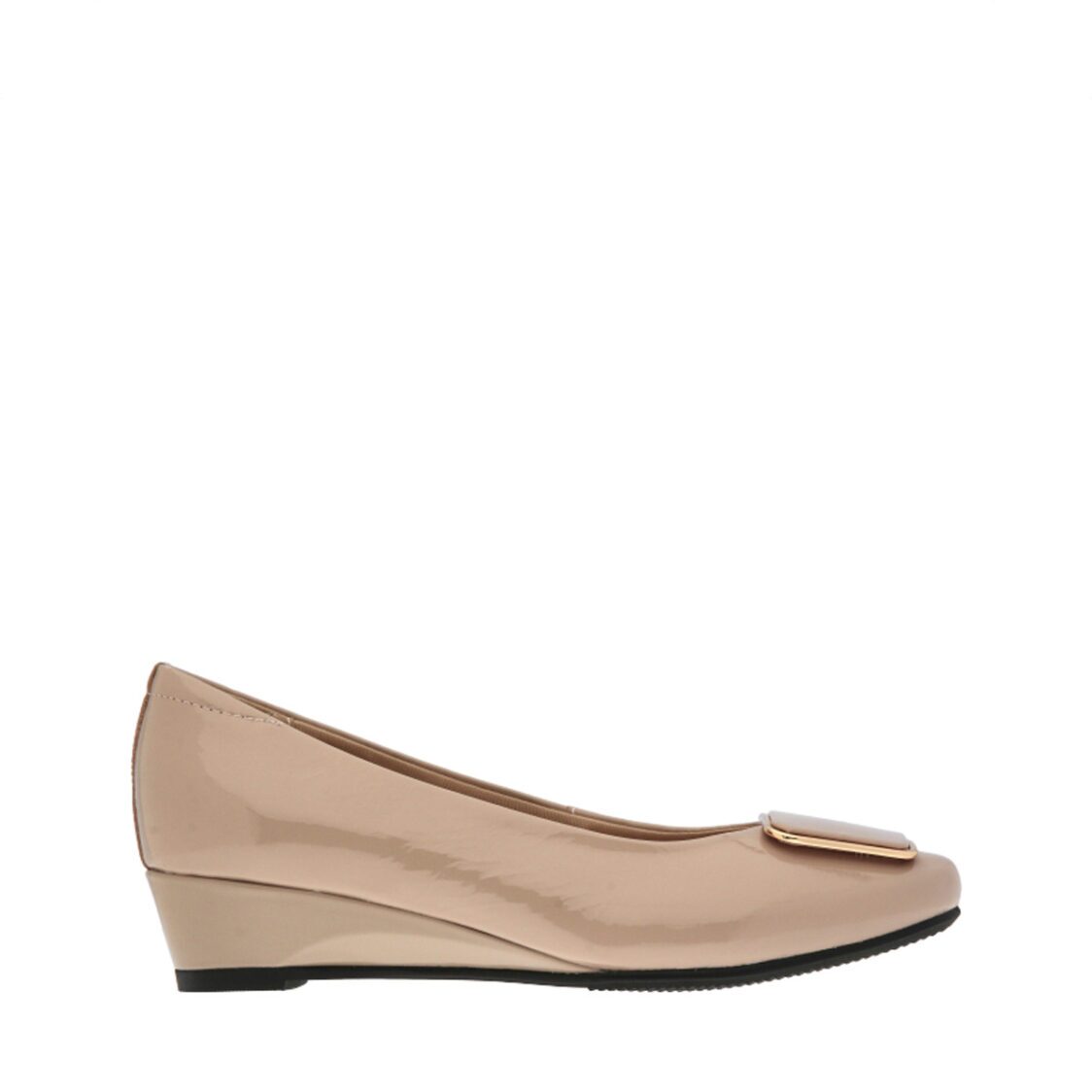 Caratti 1992 Nude Leather Wedged Heels (Short, with Buckle)
