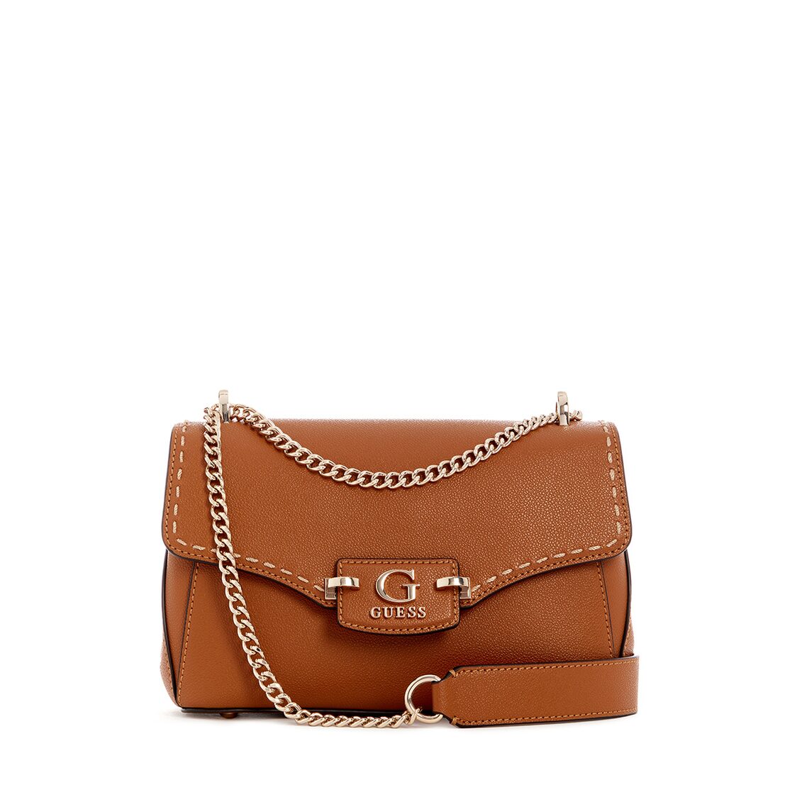 Guess Nastra Convertible Crossbody Flap, Caramel