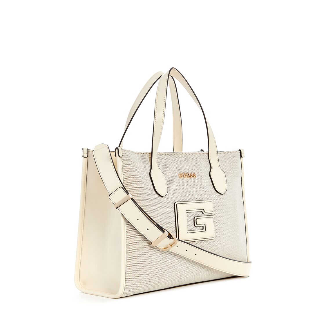 Guess G Status 2 Compartment Tote - Natural/Off White