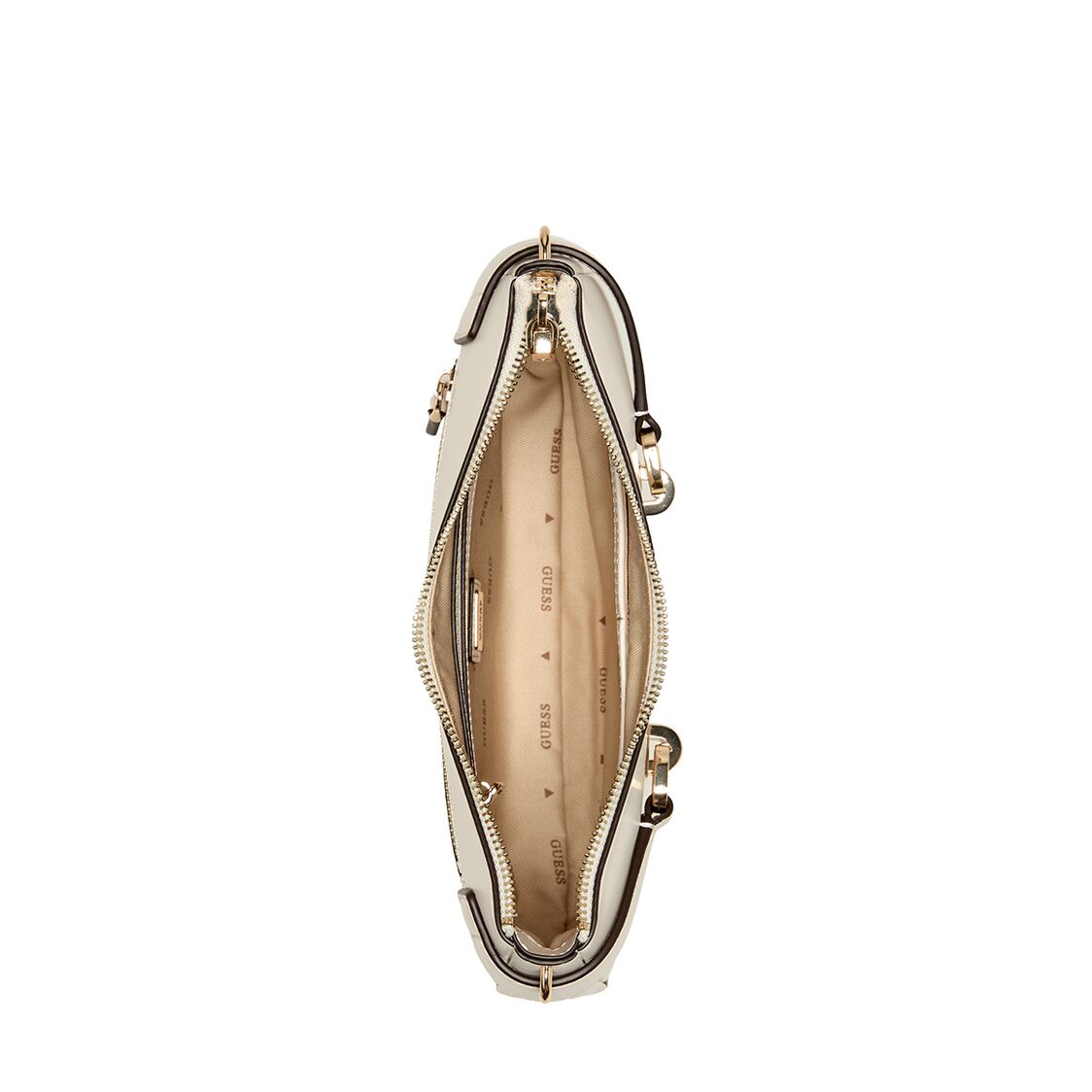 Guess Lorelei Top Zip Shoulder Bag - Bone