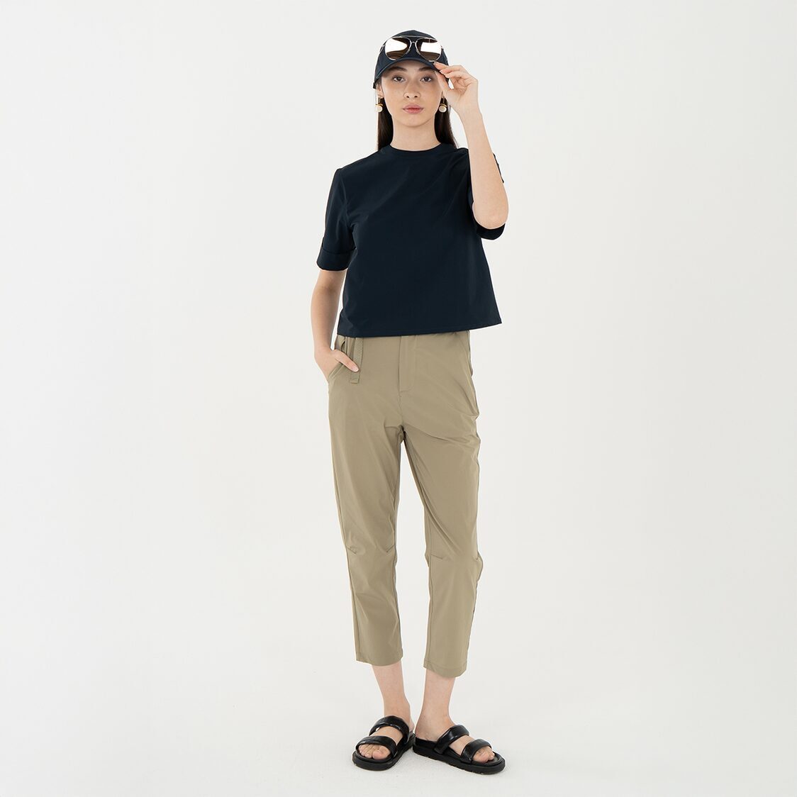 K/WOODS Ice Cool Casual Chic Boxy Top in Midnight