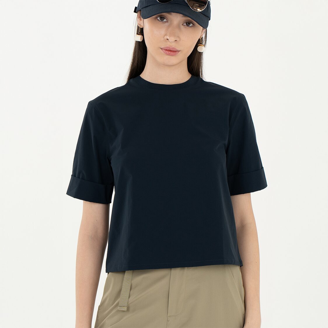K/WOODS Ice Cool Casual Chic Boxy Top in Midnight