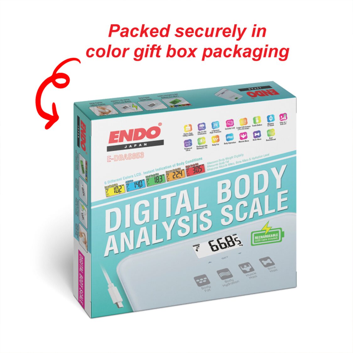 ENDO Digital High Precision Body Fat Analysis Scale (E-DBAS853)