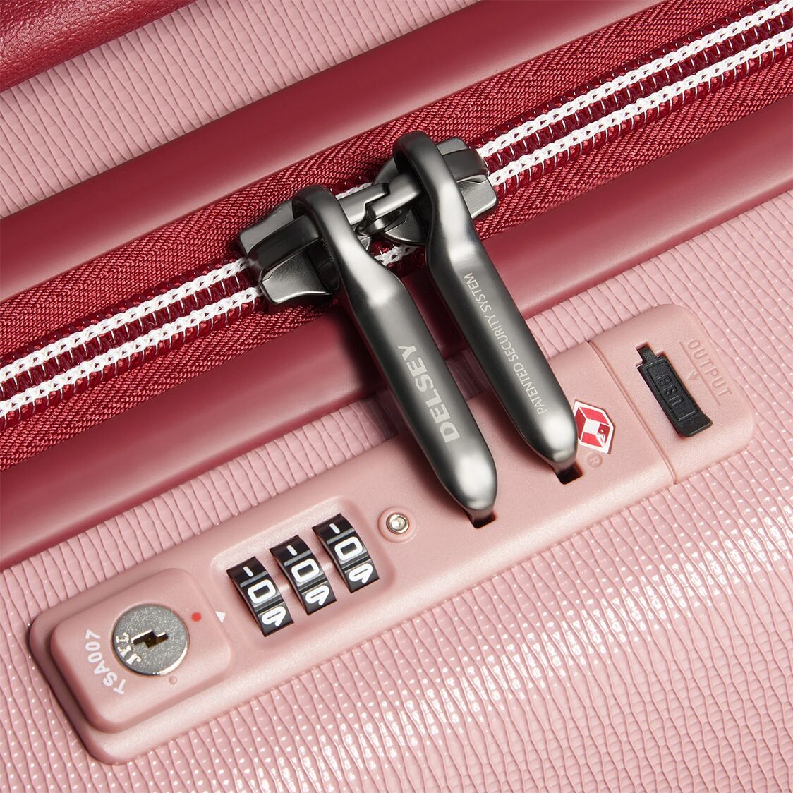 Delsey Paris Chatelet Air 2.0 4-Double Wheels Cabin Trolley Luggage Case with Zip Securitech 2 - Pink