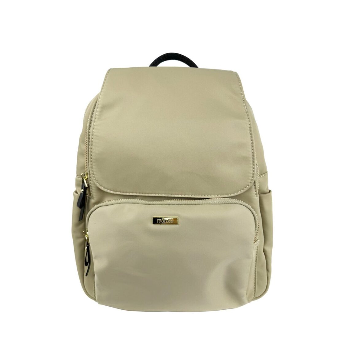 Mel&Co Nylon Casual Backpack With Flap Beige MH068-Beig
