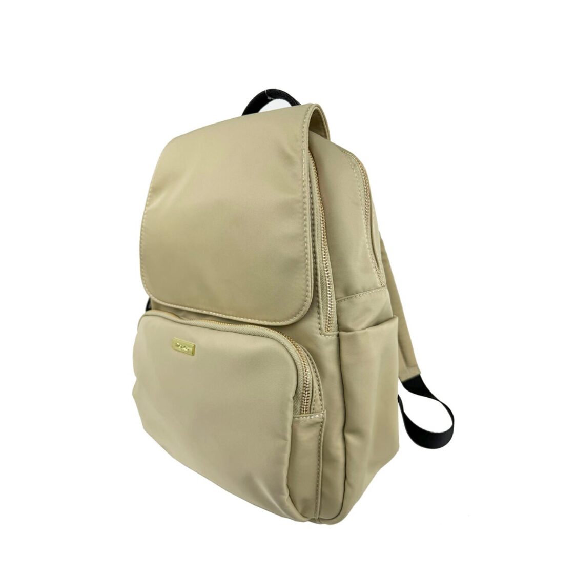 Mel&Co Nylon Casual Backpack With Flap Beige MH068-Beig