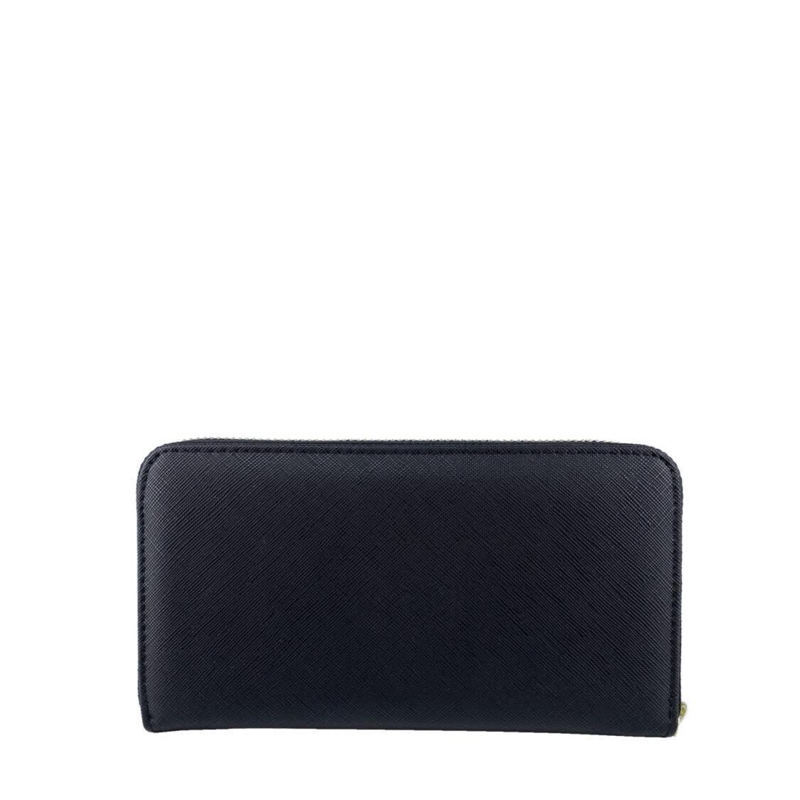 Mel&Co Saffiano-Effect Zip-Around Long Wallet