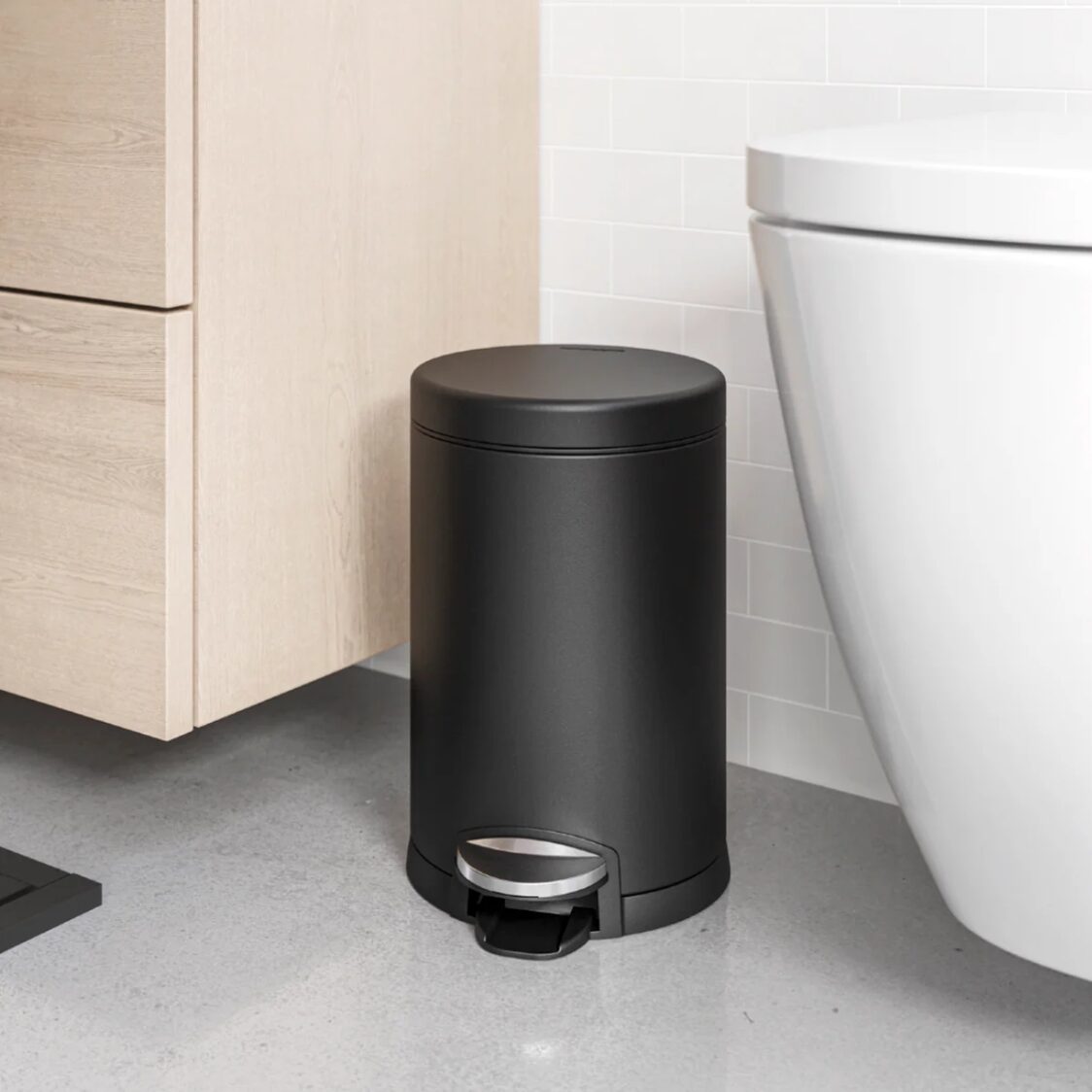 Simplehuman 4.5L Round Step Bin Matte Black CW2091