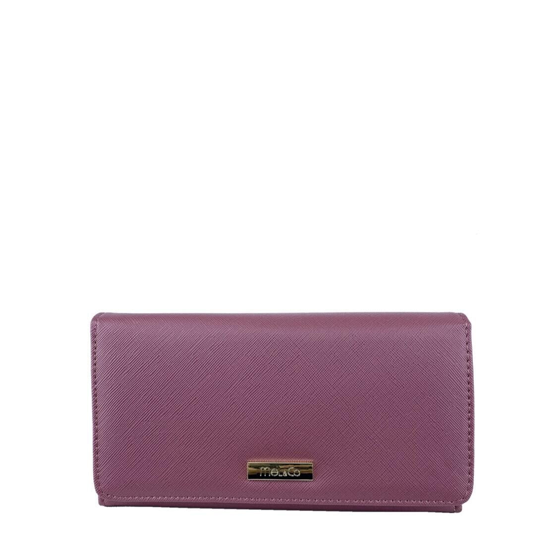 Mel&Co Saffiano Leatherette Tri-Fold Flap Large Wallet Sea Green