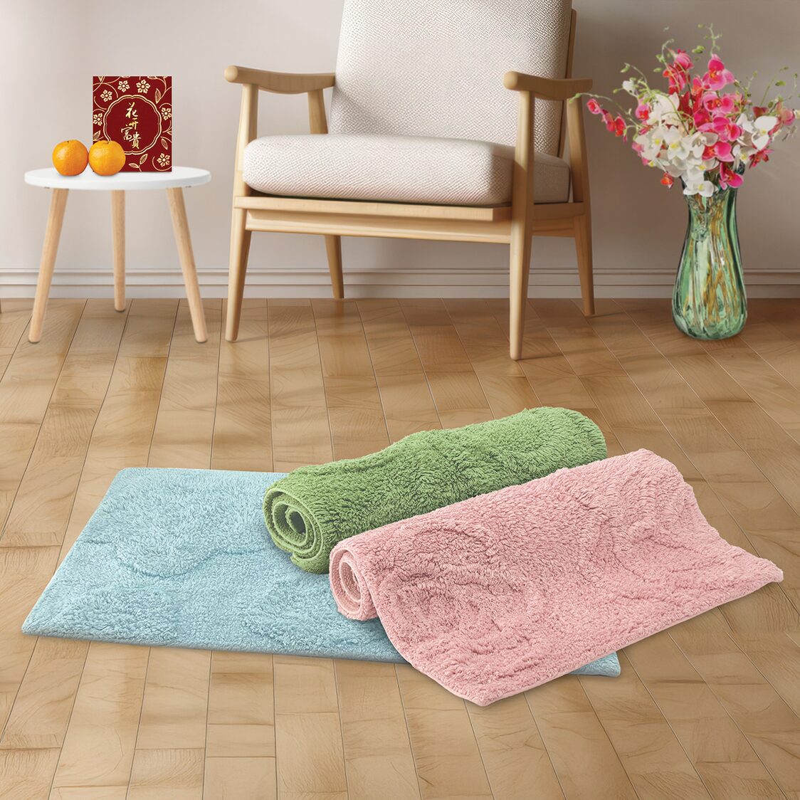 Suzanne Sobelle Bloomsbury Daisy 100% Super Soft Cotton Tufted Mat - Lush Green