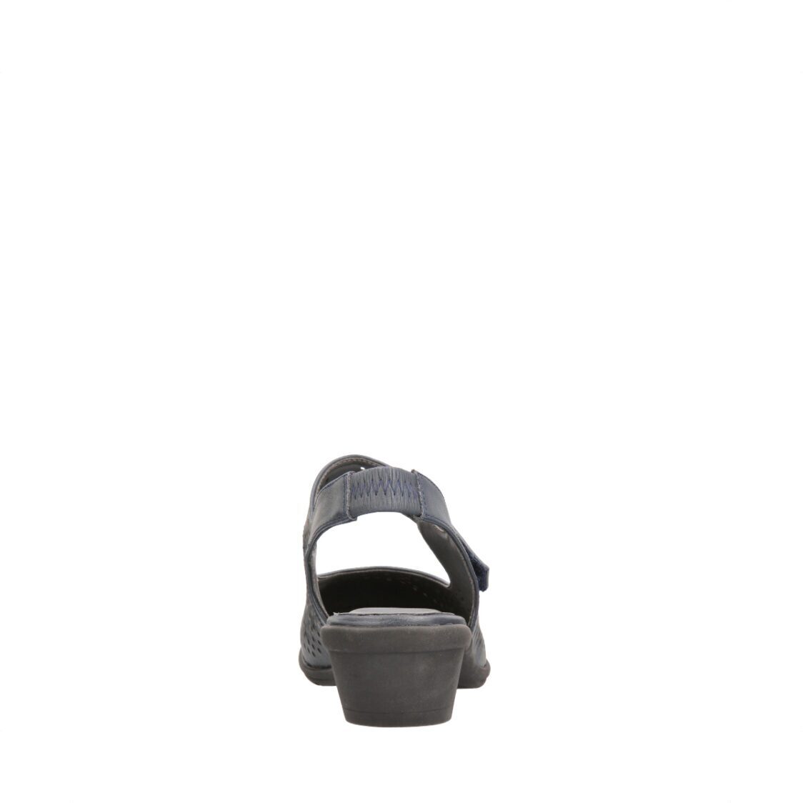 Barani 19607 Navy Leather Heeled Sandals (Short, Perforated)