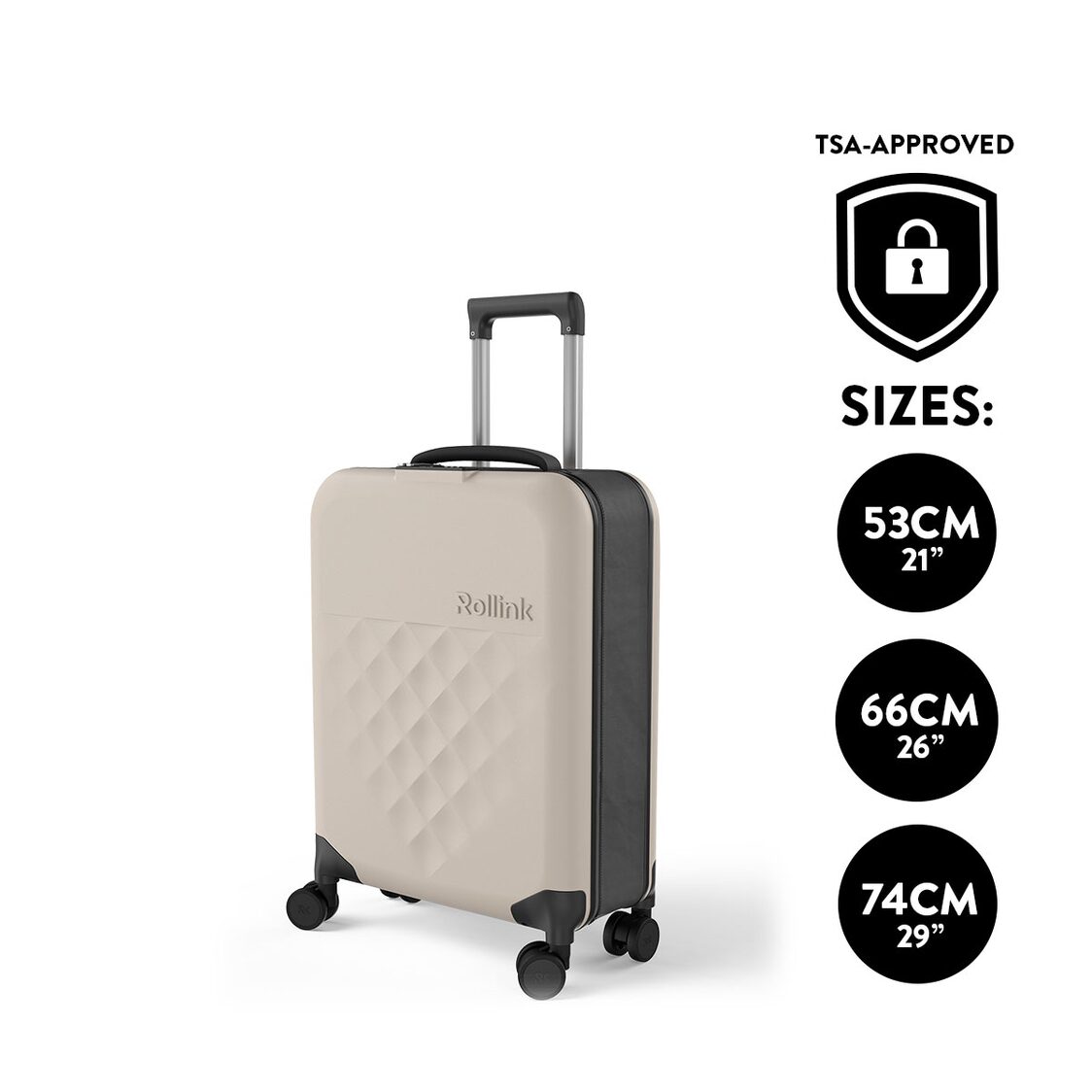 Rollink VEGA 360 Flex 4Wheel Spinner 21" Luggage - Warm Grey