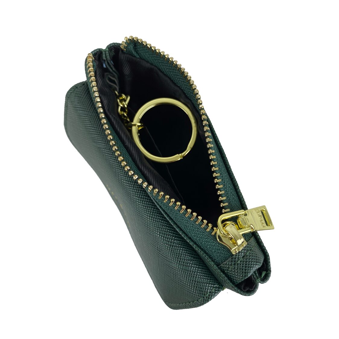 Mel&Co Saffiano-Effect Front Flap Pocket Pouch with Keyring