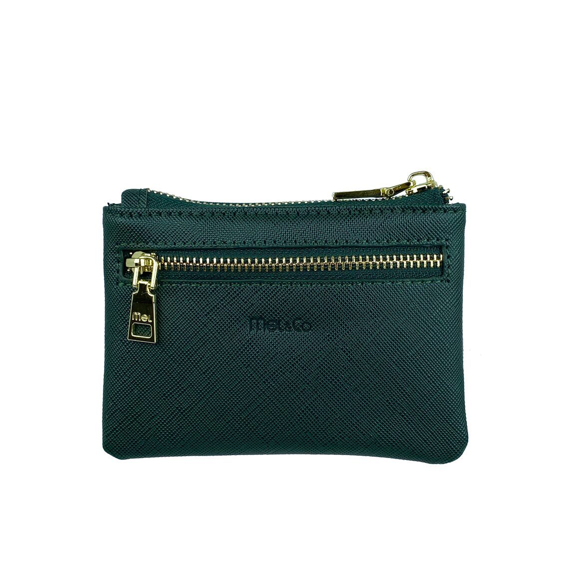 Mel&Co Saffiano-Effect Front Flap Pocket Pouch with Keyring