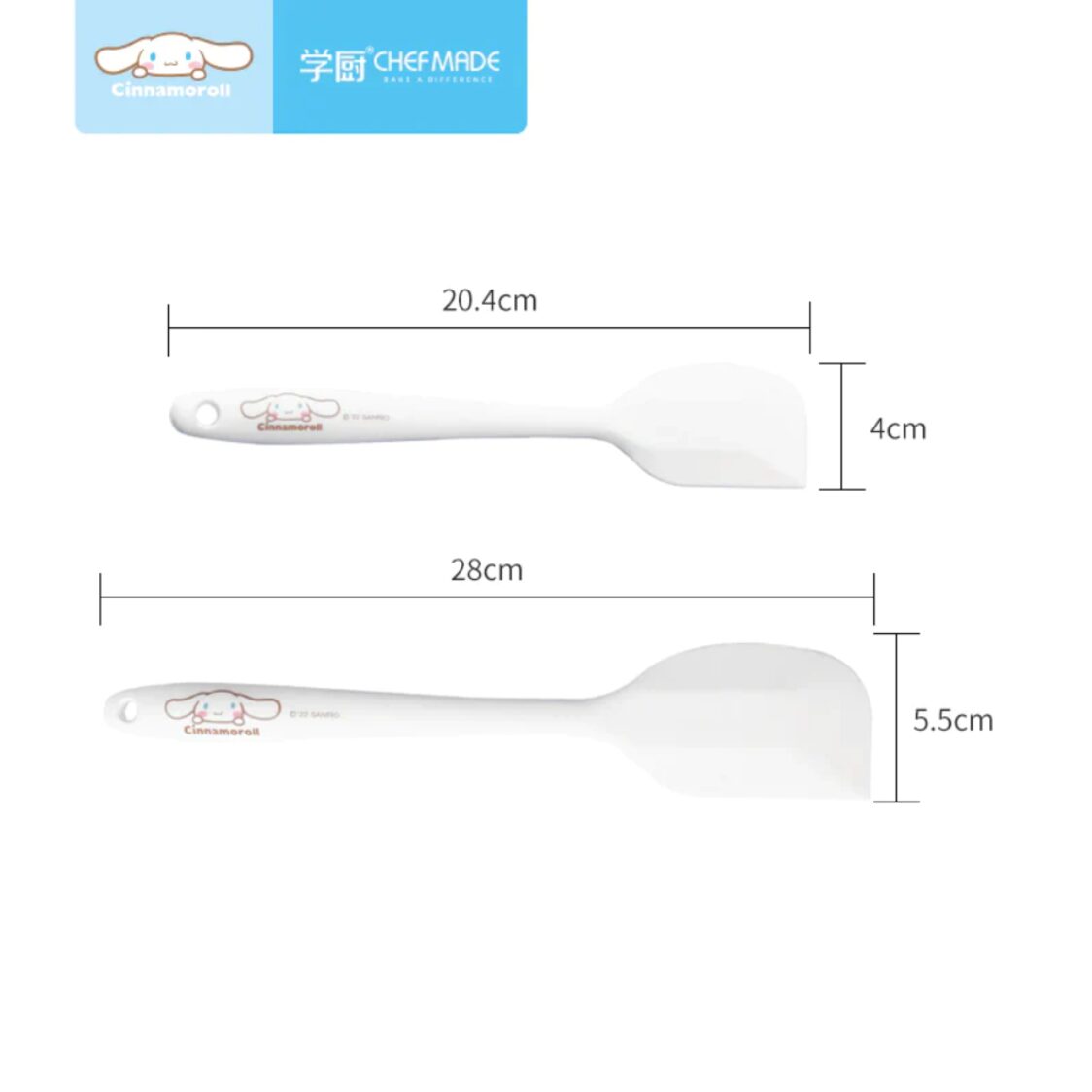 Chefmade Silicone Spatula 2Pcs L27.8 + L21.5cm WH Cinnamoroll (1898cm-CL5003)