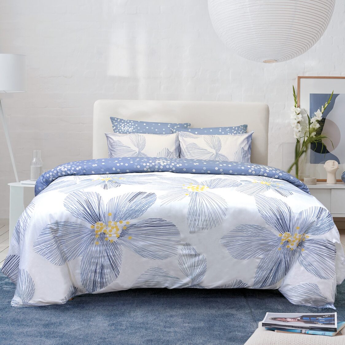 ESPRIT 100% Cotton Luster Sateen Comforter 1200TC White Mallow