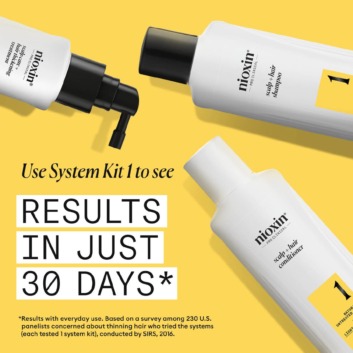 Nioxin System Kit 1 (Shampoo 150ml+Conditioner 150ml+Treatment 50ml)