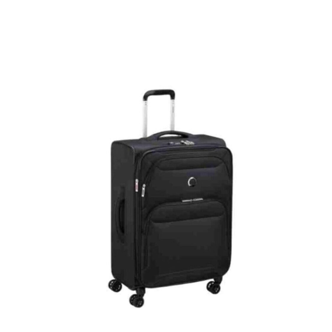 Delsey Paris Skymax 2.0 4-Double Wheels Expandable Trolley Luggage Case with Zip Securitech 2 & TSA Lock - Black