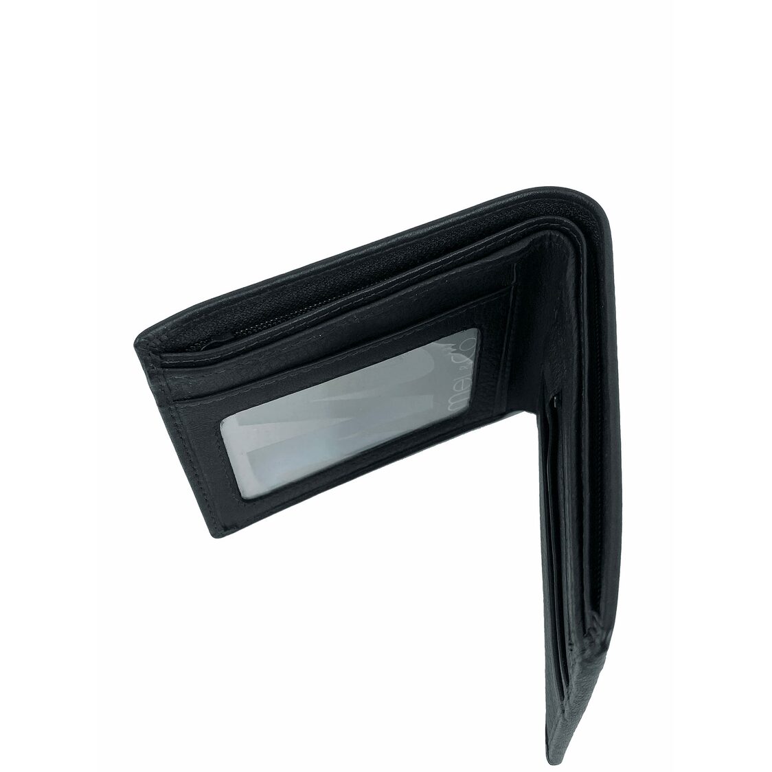 Genuine Leather Bi-Fold Wallet With Zip Pocket