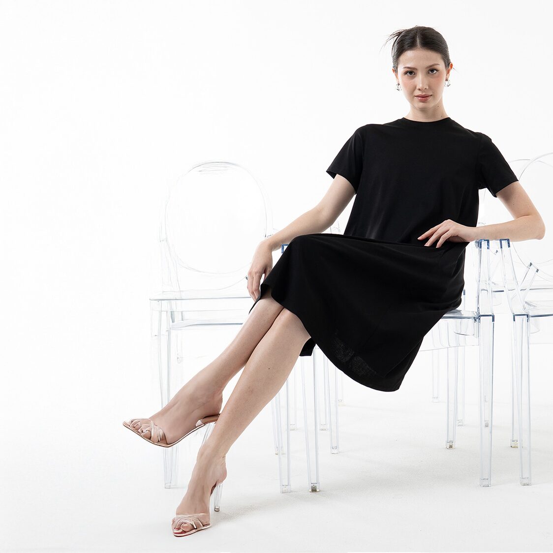 K/WOODS Cozy Midi Dress in Black