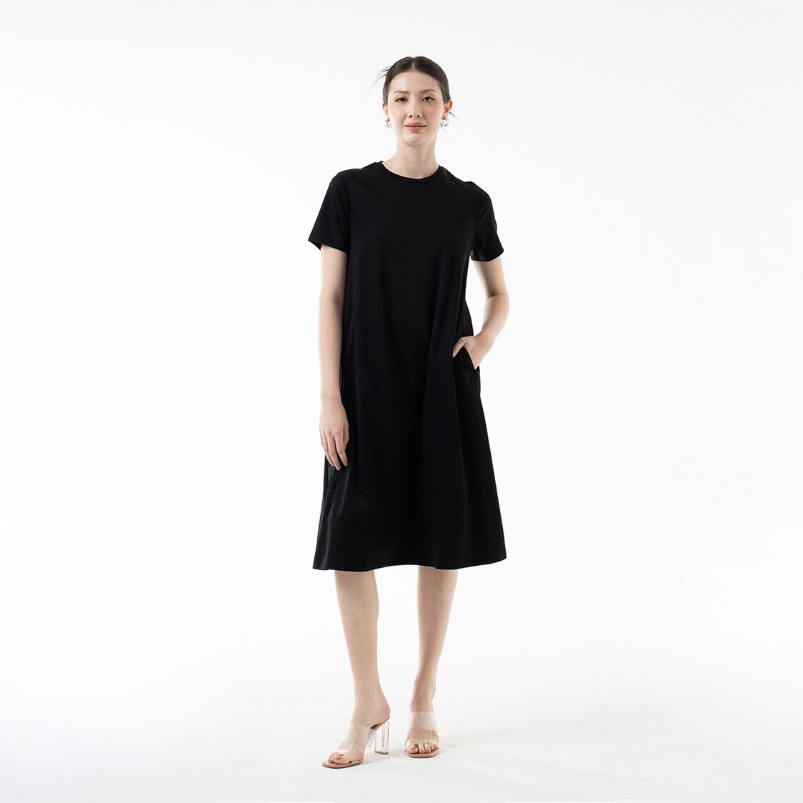 K/WOODS Cozy Midi Dress in Black