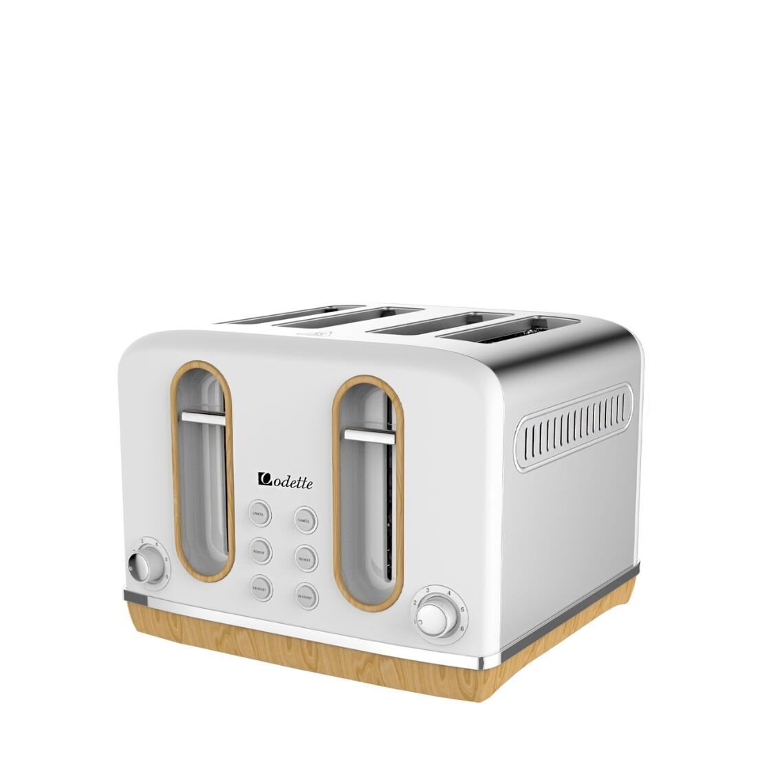 Odette 4 Slice Retro Design Toaster White