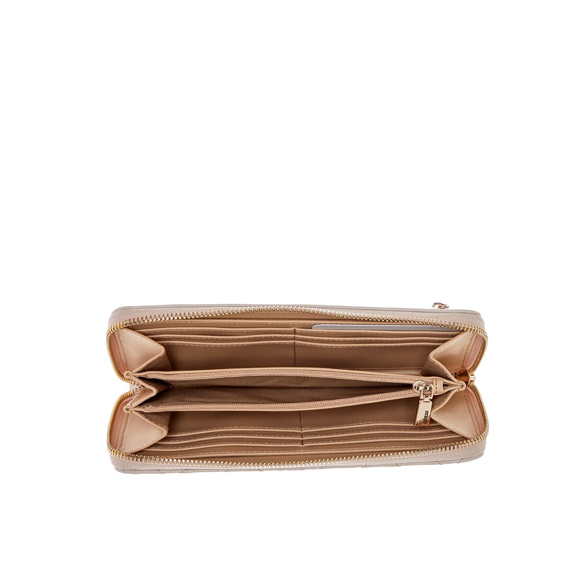 Guess Neda Slg Large Zip Around,Latte Logo
