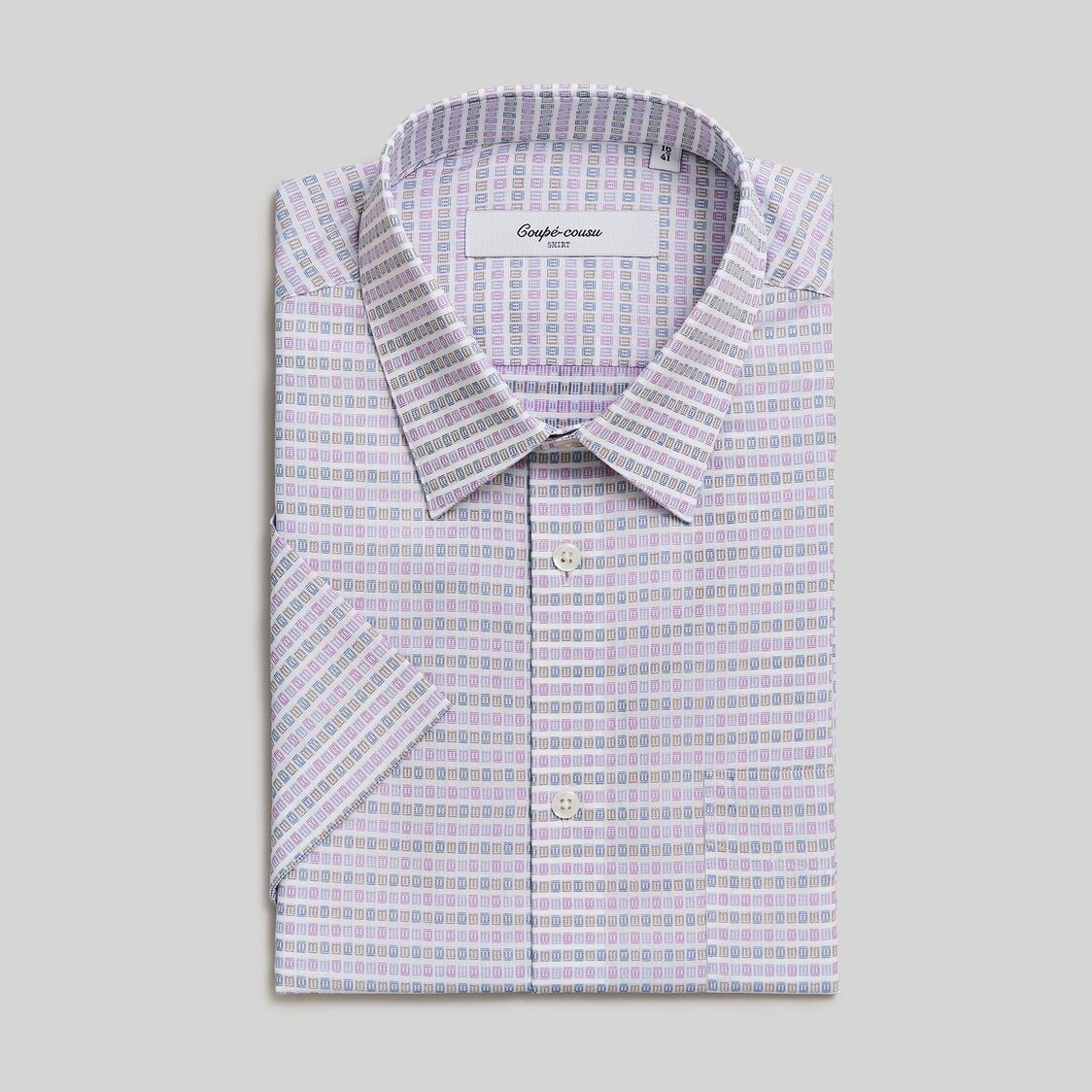 Coupe Cousu Short Sleeve Shirt, Fancy Dobby CCSSE264-MULTI