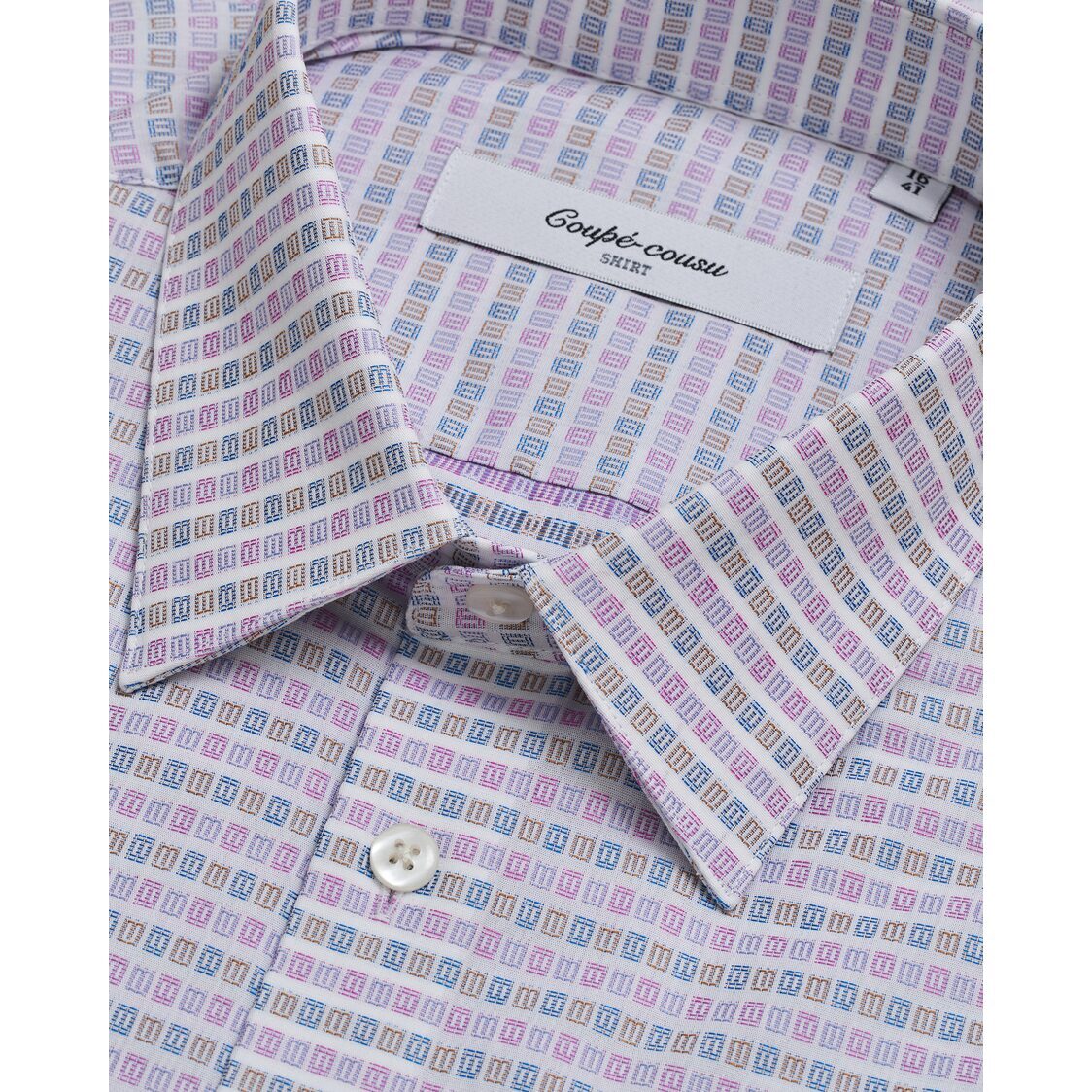 Coupe Cousu Short Sleeve Shirt, Fancy Dobby CCSSE264-MULTI