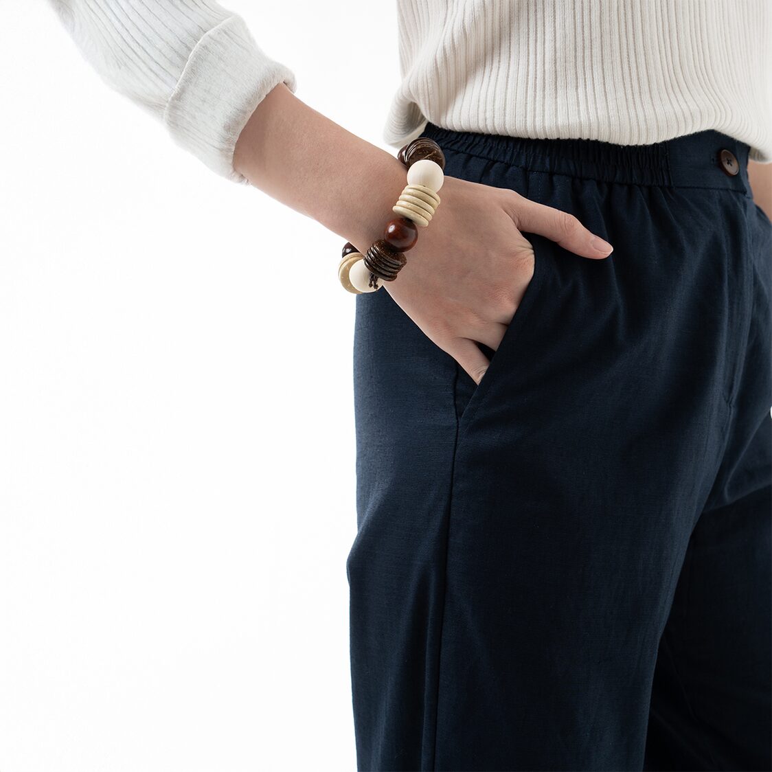 K/WOODS Breezy Linen Pants in Midnight Blue