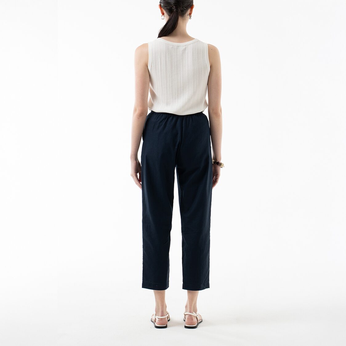K/WOODS Breezy Linen Pants in Midnight Blue