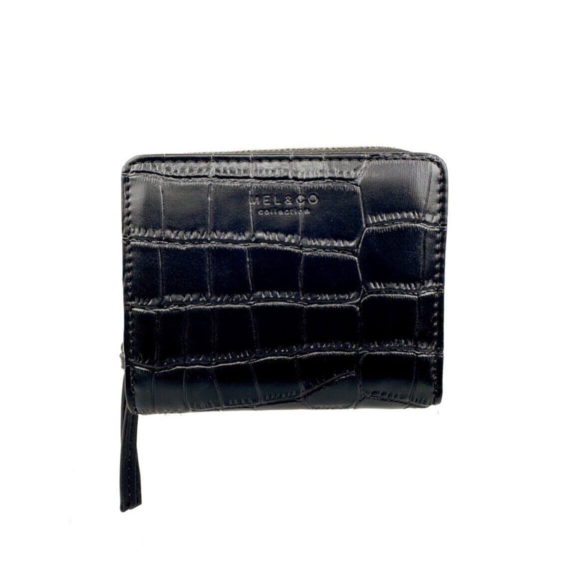 Croco Bi-fold Snap Wallet With Zip-Around