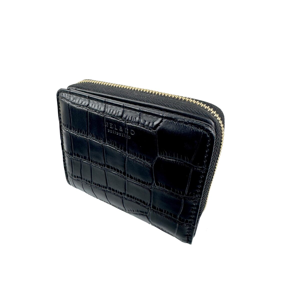 Croco Bi-fold Snap Wallet With Zip-Around