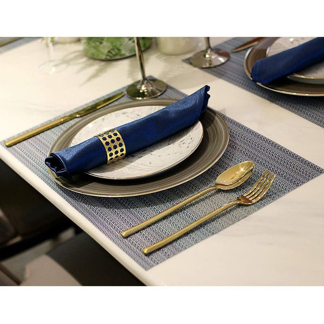 J. Rapee Pointelle Placemat Blue