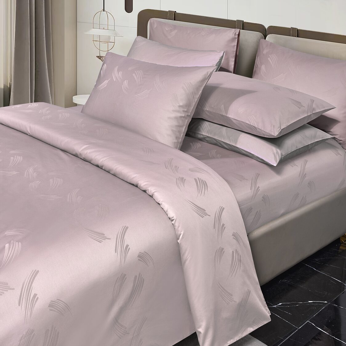 Kinu Fontaine Blush Bed Set/Fitted Sheet