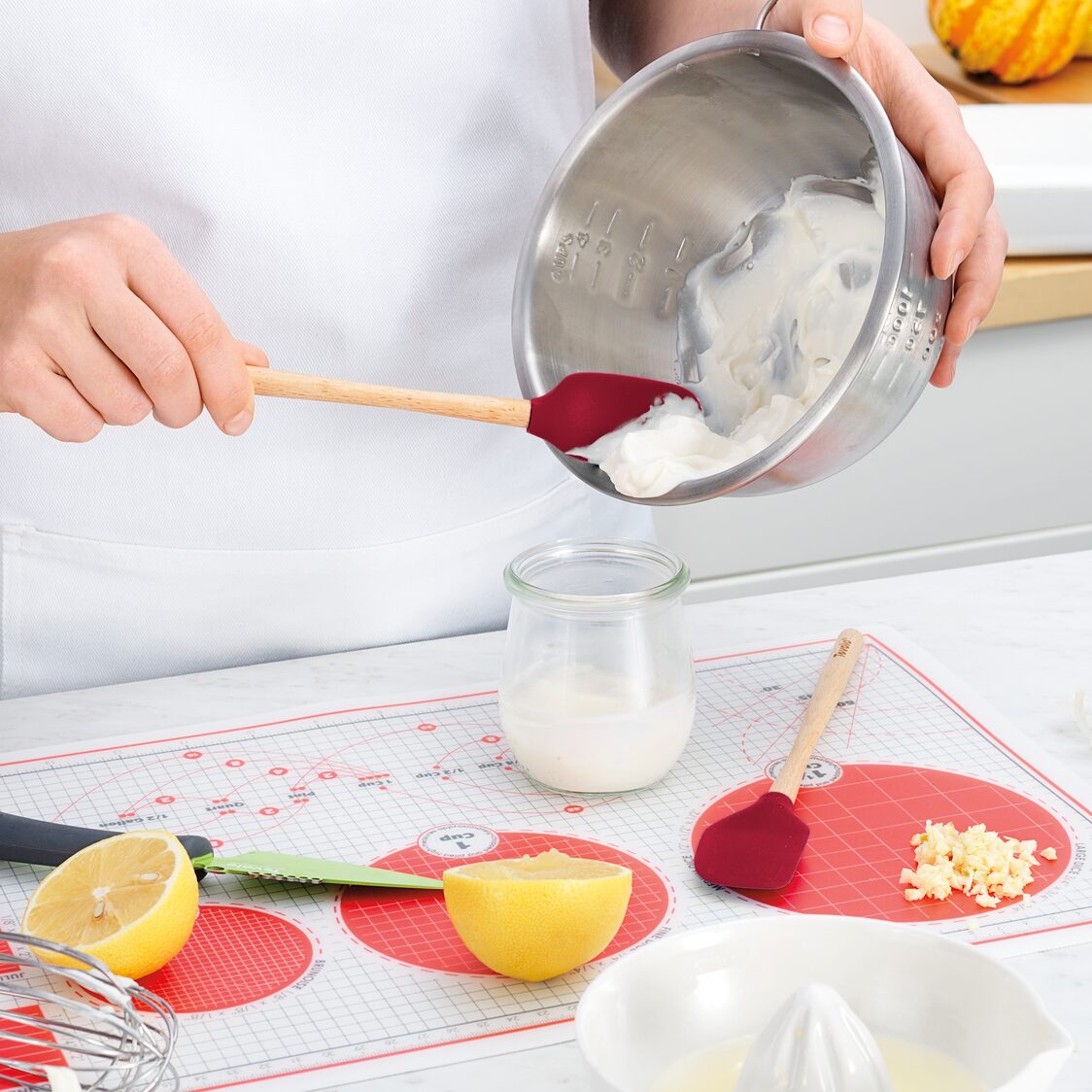 Tovolo Flex-Core WHandled Mini Spatula & Spoonula Set of 2 - Cayenne